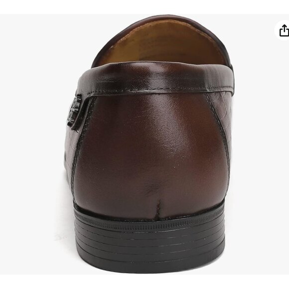 Golden Coast Brown Crocodile Embossed Leather Bit Slip-On Loafers Shoes Mens 11M - Picture 13 of 15